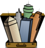 City In A Suitcase Clip Art